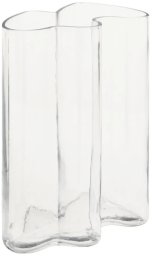 Atmosphera Wazon szklany falisty transparentny Kade 25x19 cm