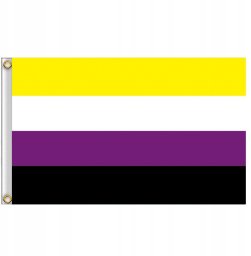 Guirca FLAGA TĘCZOWA LGBT DUŻA 90x150cm NIEBINARNOŚĆ F1