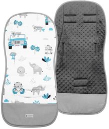 Humbi Wkładka do wózka spacerowego 37x78 cm dwustronna, mata do wózka spacerowego, zwierzątka UNIWERSALNY