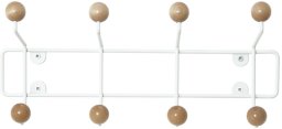 Goodhome Wieszak na ubrania na ścianę SATURNUS, drewniane gałki, 34 cm