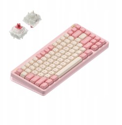 Klawiatura Nuphy - Halo75 v2 Wireless Mechanical Keyboard - Bezprzewodowa Klawiatura Mechaniczna Sakura Fizz Silent Red Clear-Top