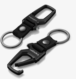 Spigen Spigen Carabiner With KeyRing 2 Pack, black