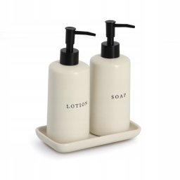 Zeller Ceramiczne dozowniki do mydła i lotionu BATH STYLE, 3 elementy
