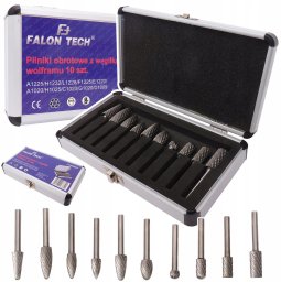 Falontech ZESTAW PILNIKÓW FREZÓW OBROTOWYCH DO METALU 10EL