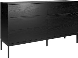 ML Meble Komoda KRON 6S 150cm czarny dąb MELIMEBLE