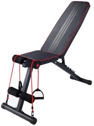 NEO SPORT ławka do ćwiczeń skośna z ekspanderem X-sport