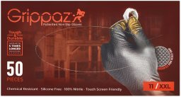 AVO+ Disposable nitrile gloves with rough palm GRIPAZZ, black, size 2XL (50pcs.)