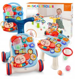 Sferazabawek Chodzik Jeździk Pchacz Stolik Edukacyjny Interaktywny Panel Dla Dzieci 5W1