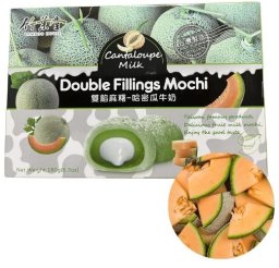 Yuki & Love Mochi z podwójnym nadzieniem melon i śmietanka podwójne nadzienie japońskie owocowe ciastka ryżowe 180g