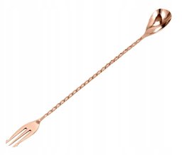 Bar Up Łyżka barmańska z widelcem 40 cm miedziana
