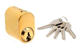 LG SCAND TYPE OVAL CYLINDER 32MM BRASS 5K