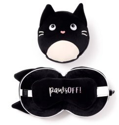 Relaxeazzz Relaxeazzz Kot Feline Fine Pluszowy Zestaw: Podszuka + Opaska Na Oczy