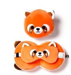Relaxeazzz Relaxeazzz Panda pomarańczowa Pluszowy Zestaw: Podszuka + Opaska Na Oczy