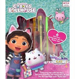 Kids Euroswan Zestaw piśmienniczy 6 żelowych długopisów z notatnikiem Koci Domek Gabi. Gabby's Dollhouse GD00064 Kids Euroswan