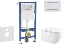 Zestaw podtynkowy Alkotest DLP.J.OPTIMA-1120/510 / AQUAFORM / SOLLER / SET STELAŻ PODTYNKOWY + MW RIMLESS Z DESKĄ DUR SLIM WOL /
