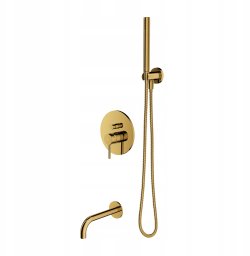 Zestaw prysznicowy Tres Y SYSTEM WANNOWY PODTYNKOWY ZŁOTY