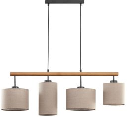 Lampa wisząca TKKRYWULT Tk Lighting Deva 6108 lampa wisząca zwis 4x15W E27 beżowa/drewniana