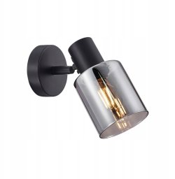 Kinkiet Italux Italux Santia SPL-65342-1-BK-SG kinkiet lampa ścienna 1x40W E14 dymiony/czarny