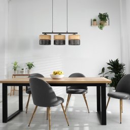 Lampa wisząca TKKRYWULT TK Lighting Nicol 4801 lampa wisząca zwis 3x15W E27 czarna/dąb