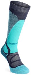 Bridgedale Skarpety narciarskie damskie Ski Mid Merino E Pattern - dark denim/aqua 35 - 37