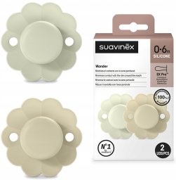 Suavinex SUAVINEX - 308405-SMOCZEK FIZJOLOGICZNY SX PRO SILIKONOWY 2SZT/0-6M/AQUA-WGRAY/WONDER