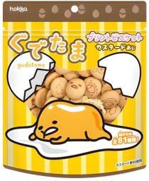 Lotte Gudetama Custard Biscuits, herbatniki budyniowe 38g - Hokka