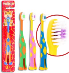 Wellbee WELLBEE Szczoteczka dla dzieci KIDS(3+) Soft (blister) stojąca - mix kolorów 1szt