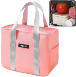 Lean Termiczna Izolacyjna Śniadaniowa Lunch Bag Różowa 24cm