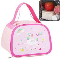 Lean Termiczna Izolacyjna Śniadaniowa Lunch Bag Różowa Jednorożec 23cm