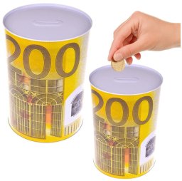 Lean Metalowa Skarbonka Puszka Banknot 200 Euro 16,5 x 12cm