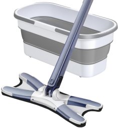 Mop Maxxx Płaski obrotowy X-Mop z wyciskaczem + wiadro + nakładka - kompletny zestaw