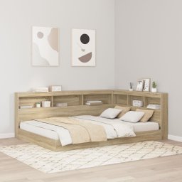 vidaXL vidaXL Łóżko z regałem  Sonoma Oak 140x200 cm z drewna