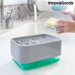 Dozownik do mydła InnovaGoods Dozownik do Płynu do naczyń do Zlewozmywaka 2 w 1 Pushoap