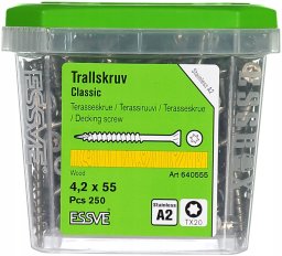 Essve WOOD SCREW FOR TERRACE 4,2X55 A2 (250)