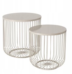 Boltze Zestaw dwóch stolików metalowych CINDY, 41 - 47 cm