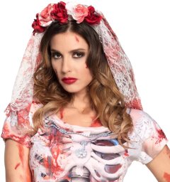 Boland Traciks Boland 72128, Fancy dress diadem, Adult, Female, Polyester, Polypropylene (PP), Red, White, 50 g