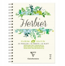 Clairefontaine Herbarium A4, 32 sheets (perfect to index botanical world, acid-free white paper and thin mousseline dividers provide excellent protection and preservation of flowers, plants and leaves. The paper is also adapted to drawing and sketching wi