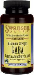 Swanson GABA Forte 750mg 60 kaps.