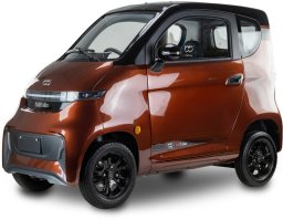 Czterokołowiec lekki, skuter elektryczny zabudowany z dachem MICRO CAR BILI BIKE SIGMA 4 LIT LiFePO4 brązowy ciemne wnętrze