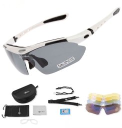 RockBros Okulary rowerowe polaryzujące 10002 Zestaw białe