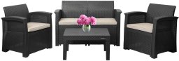 Zestaw mebli ogrodowych komplet technorattan sofa fotele stolik taras ogród