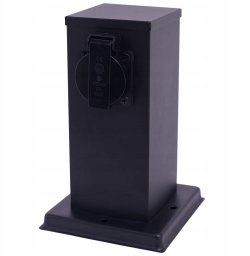 ECOLIGHT2 EKO-LIGHT* SŁUPEK OGRODOWY ZASILAJĄCY 20CM 2 GNIAZDA 230V CZARNY IP44