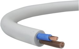 Przewód OWY 2X1,5mm2 giętki okrągły biały 300/500V H05VV-F bęben