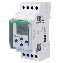 F&F Zegar sterujący programowalny astronomiczny F&F PCZ-525.4 16A 1NO/NC 24-264V AC/DC jednokanałowy z przerwą nocną programowalny przez NFC na szynę DIN