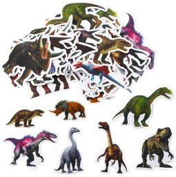 LeanToys Zestaw Naklejek Dla Dzieci Z Dinozaurami 4-7cm 50szt LEAN TOYS