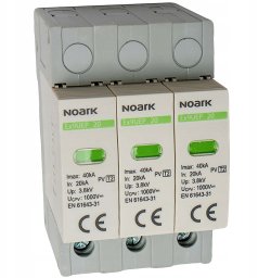 Ogranicznik przepięć Noark 112894 typ II 1200V DC 3 moduły szer. dla nieuziemionych systemów SPD Ex9UEP 20 3P