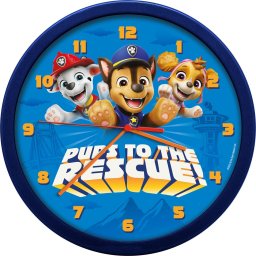 Kids Euroswan Zegar Ścienny na Ścianę Duży 25cm dla Dziecka Dzieci Psi Patrol Paw Patrol / PAW20002