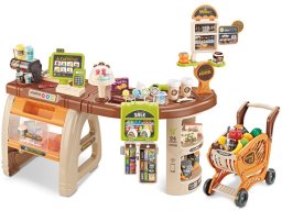 DUŻY SUPERMARKET SKLEPIK XXL SKLEP KASA WÓZEK STRAGAN DŹWIĘKI AKCESORIA