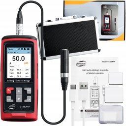 Benetech MIERNIK GRUBOŚCI POWŁOKI LAKIERU STAL ALUMINIUM SONDA PRZEWODOWA LCD USB-C