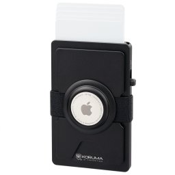 Aluminiowe etui z wysuwanymi kartami i miejscem na AirTag od Apple (czarny) Uniwersalny